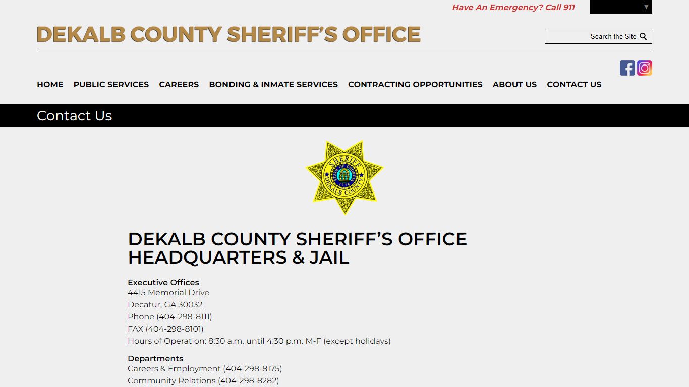 Contact Us - DeKalb County Sheriff's Office